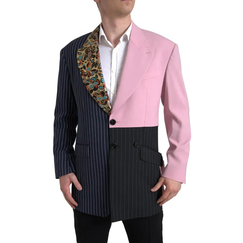 Dolce & Gabbana Multicolor Patchwork Single Breasted Blazer