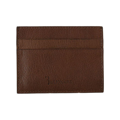 Billionaire Italian Couture Brown Leather Cardholder Wallet Billionaire Italian Couture