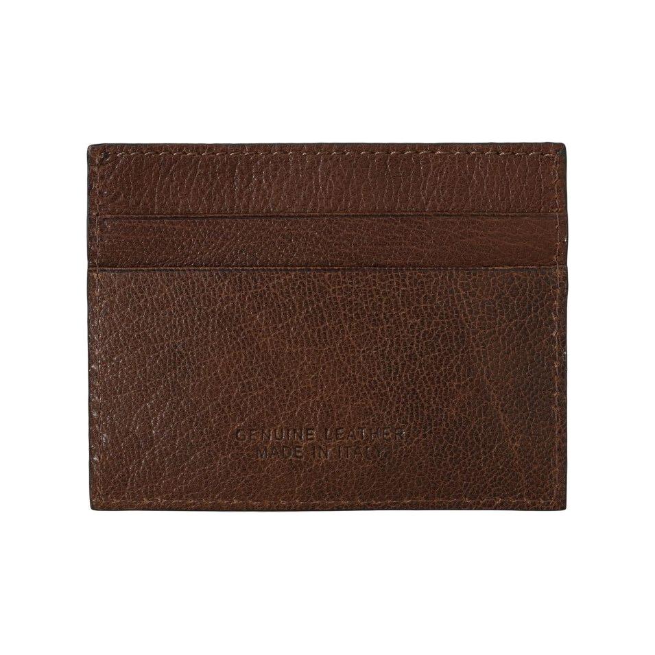 Billionaire Italian Couture Brown Leather Cardholder Wallet