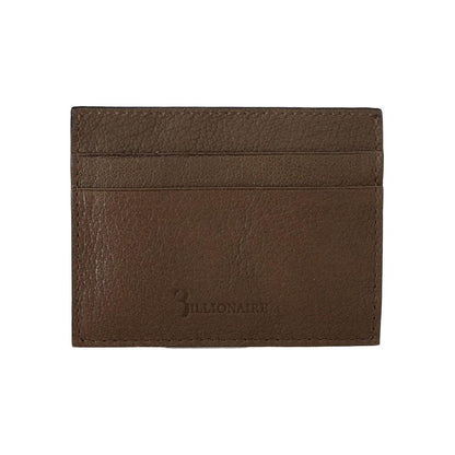Billionaire Italian Couture Brown Leather Cardholder Wallet Billionaire Italian Couture