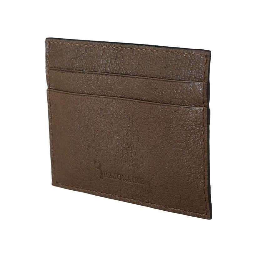 Billionaire Italian Couture Brown Leather Cardholder Wallet Billionaire Italian Couture