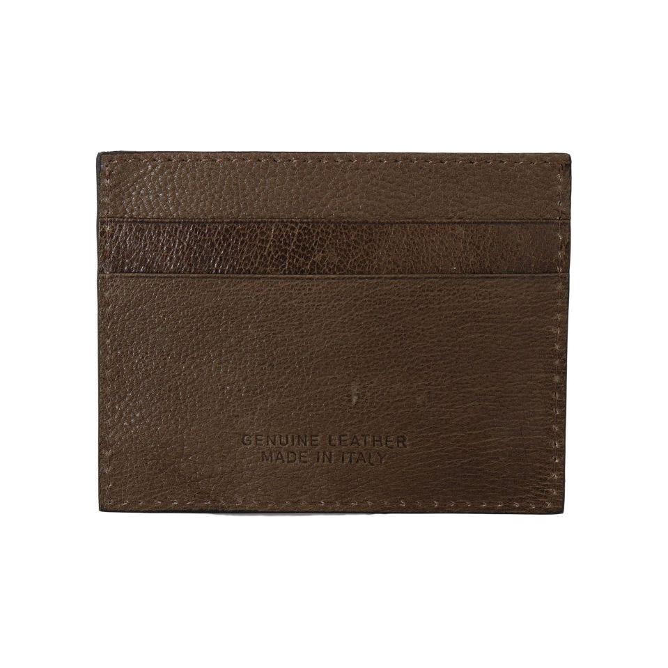 Billionaire Italian Couture Brown Leather Cardholder Wallet Billionaire Italian Couture