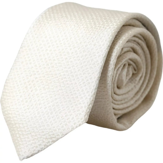 Dolce & Gabbana Off White 100% Silk Adjustable Necktie Men Tie1728,67345645728,Accessories,Dolce & Gabbana,Material: 100% Silk,Men,Men - Accessories,New with tags,Off White,Ties & Bowties - Men - Accessories,Ties - Ties and Formal Accessories - Accessorie