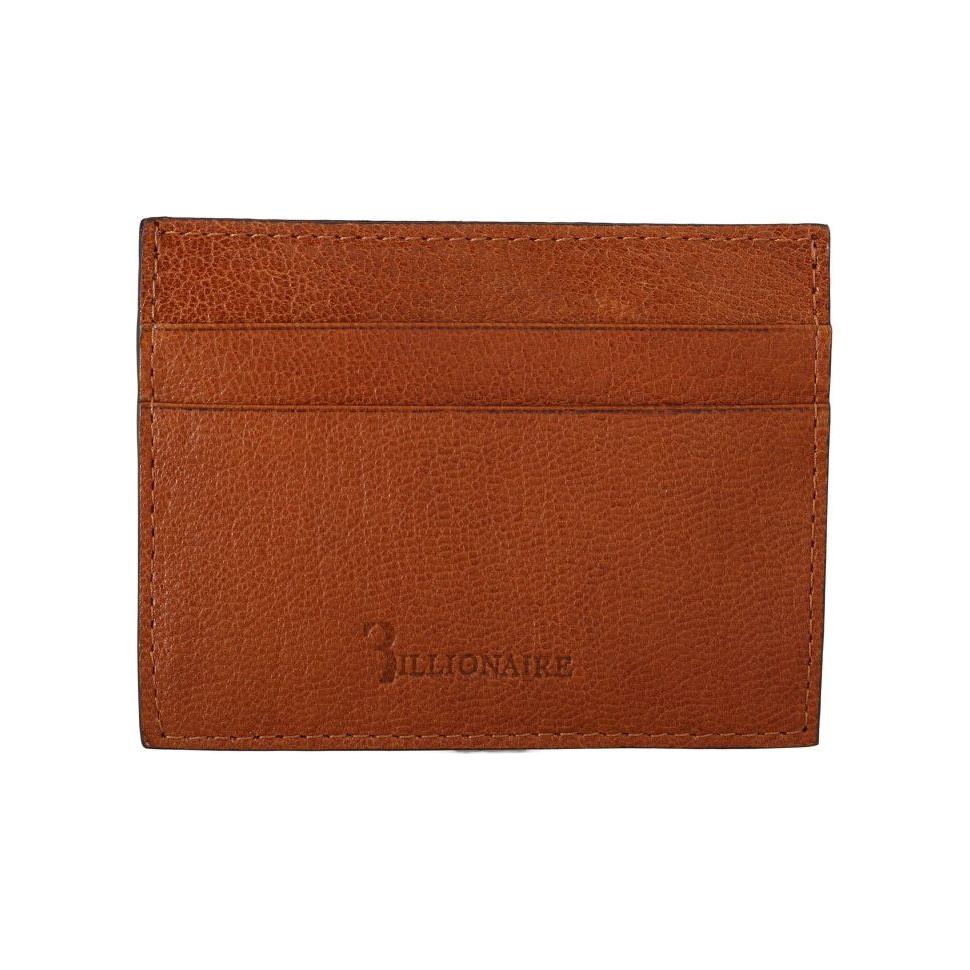 Billionaire Italian Couture Brown Leather Cardholder Wallet Billionaire Italian Couture