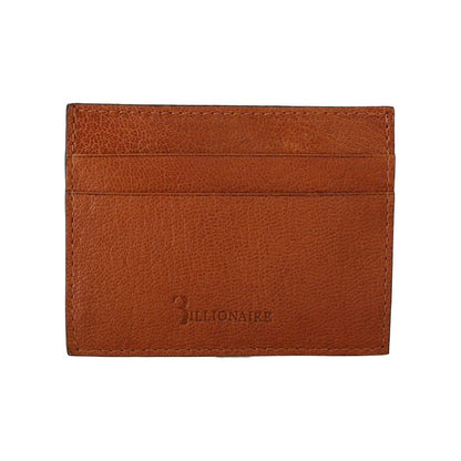 Billionaire Italian Couture Brown Leather Cardholder Wallet Billionaire Italian Couture