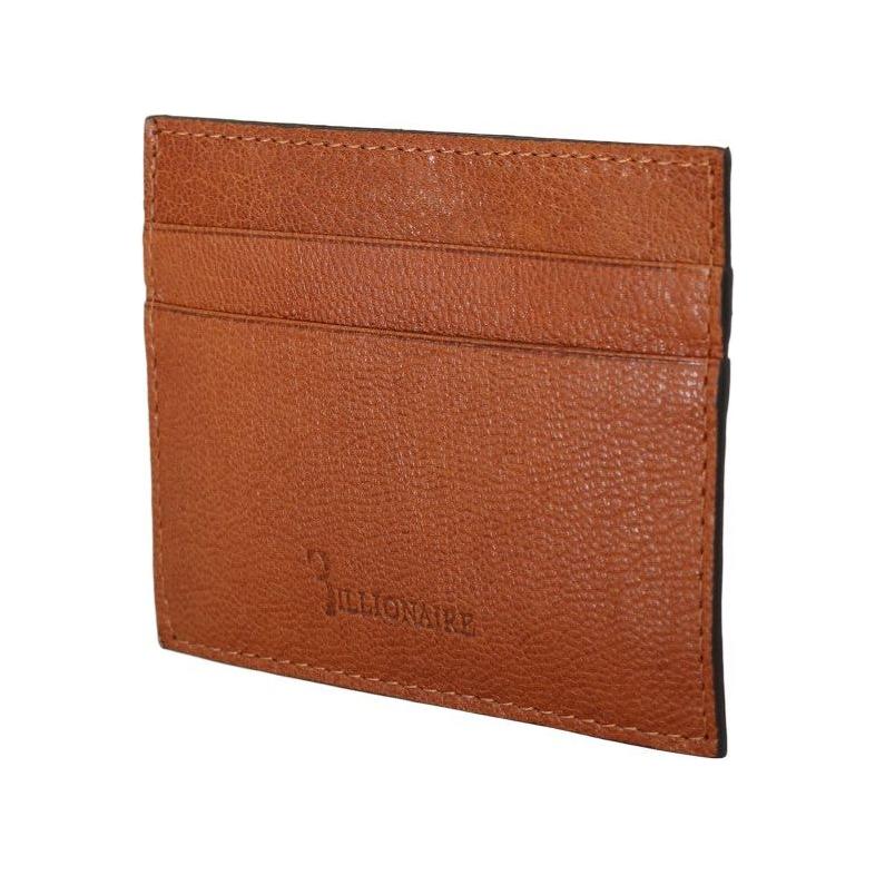 Billionaire Italian Couture Brown Leather Cardholder Wallet Billionaire Italian Couture