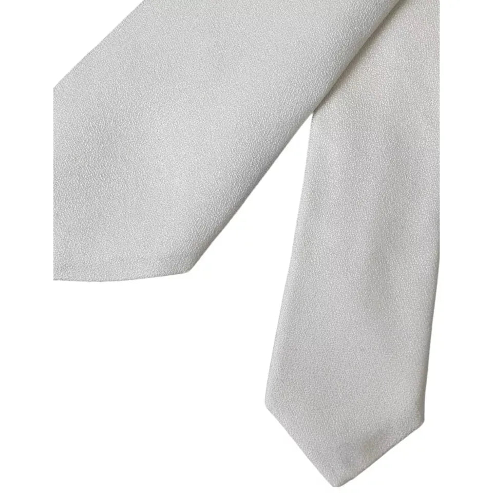 Dolce & Gabbana White Silk Classic Adjustable Men Tie 1728,67345645728,Accessories,Dolce & Gabbana,Material: 100% Silk,Men,Men - Accessories,New with tags,Ties & Bowties - Men - Accessories,Ties - Ties and Formal Accessories - Accessories,Ties and Formal