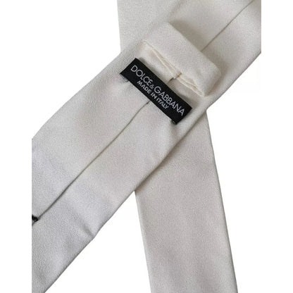 Dolce & Gabbana White Silk Classic Adjustable Men Tie 1728,67345645728,Accessories,Dolce & Gabbana,Material: 100% Silk,Men,Men - Accessories,New with tags,Ties & Bowties - Men - Accessories,Ties - Ties and Formal Accessories - Accessories,Ties and Formal