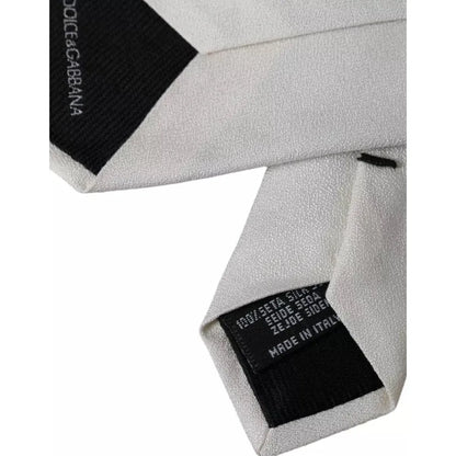 Dolce & Gabbana White Silk Classic Adjustable Men Tie 1728,67345645728,Accessories,Dolce & Gabbana,Material: 100% Silk,Men,Men - Accessories,New with tags,Ties & Bowties - Men - Accessories,Ties - Ties and Formal Accessories - Accessories,Ties and Formal