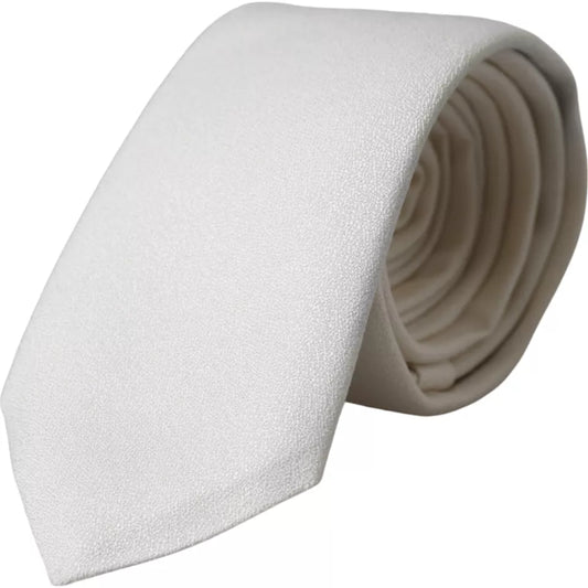 Dolce & Gabbana White Silk Classic Adjustable Men Tie1728,67345645728,Accessories,Dolce & Gabbana,Material: 100% Silk,Men,Men - Accessories,New with tags,Ties & Bowties - Men - Accessories,Ties - Ties and Formal Accessories - Accessories,Ties and Formal A