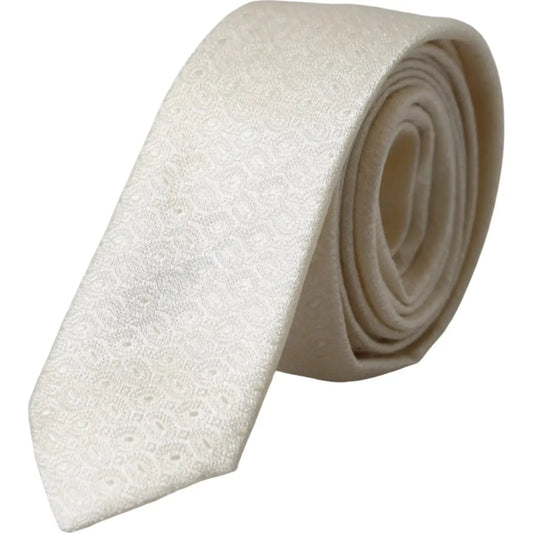 Dolce & Gabbana Off White Patterned Silk Adjustable Men Tie1728,67345645728,Accessories,Dolce & Gabbana,Material: 100% Silk,Men,Men - Accessories,New with tags,Off White,Ties & Bowties - Men - Accessories,Ties - Ties and Formal Accessories - Accessories,T
