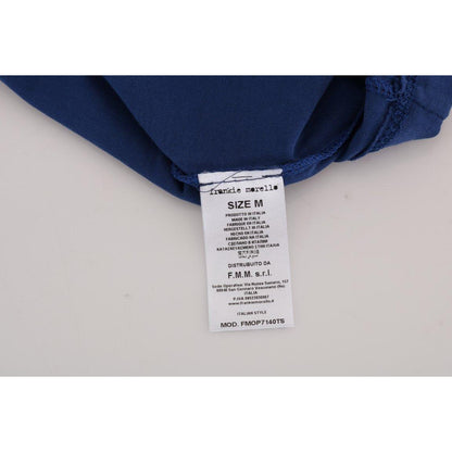 Frankie Morello Blue Cotton RIDERS Crewneck T-Shirt Frankie Morello