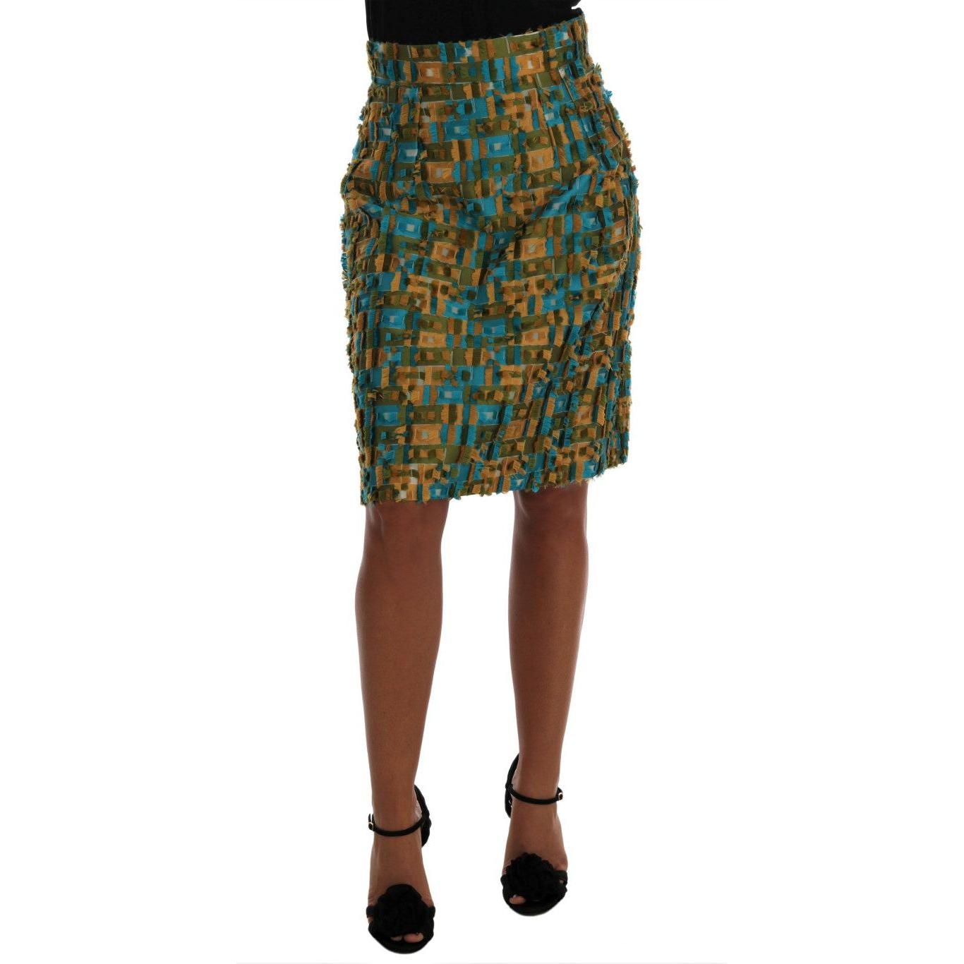 Dolce & Gabbana Multicolor Jacquard Straight Pencil Skirt Dolce & Gabbana