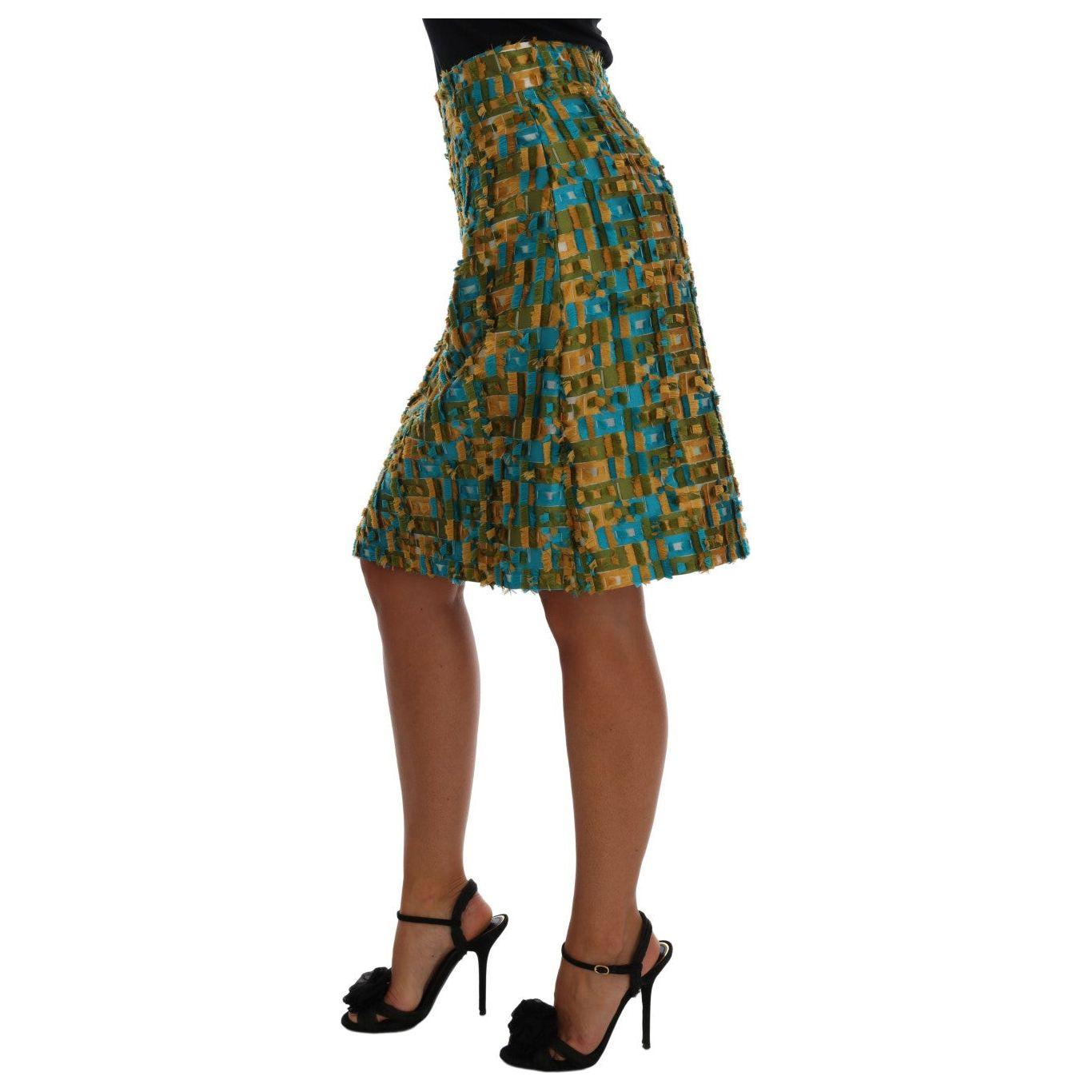 Dolce & Gabbana Multicolor Jacquard Straight Pencil Skirt Dolce & Gabbana