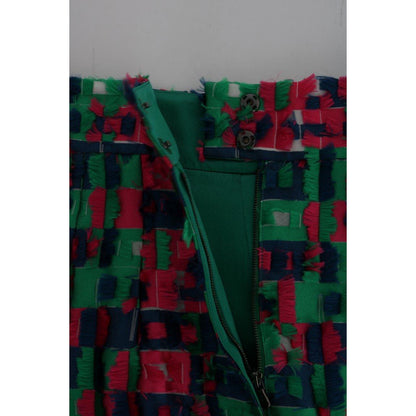 Dolce & Gabbana Pink Green Jacquard Pencil Skirt Dolce & Gabbana