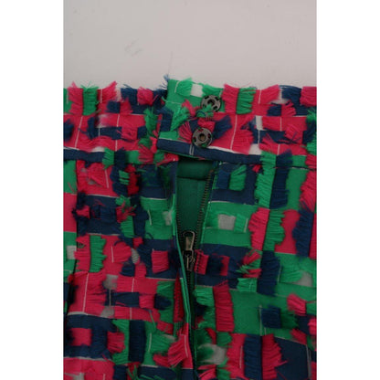 Dolce & Gabbana Pink Green Jacquard Pencil Skirt Dolce & Gabbana