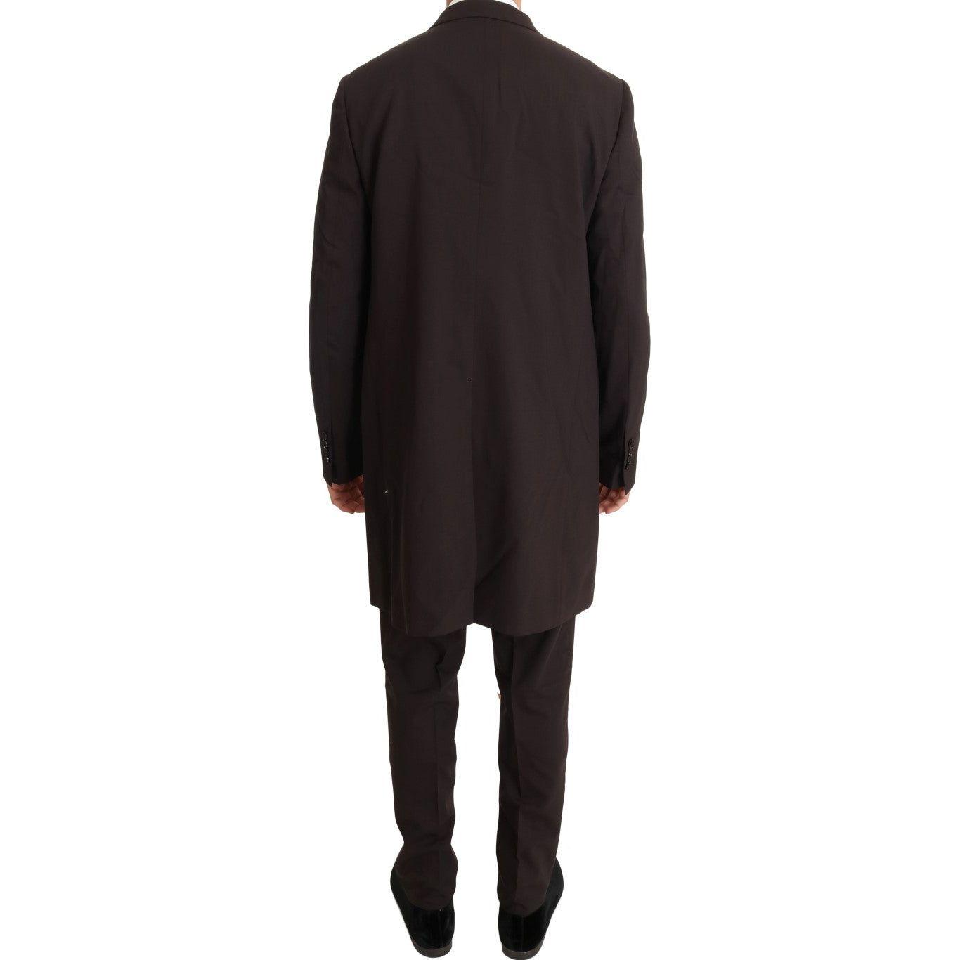 Dolce & Gabbana Bordeaux Wool Stretch Long 3 Piece Suit