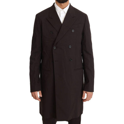 Dolce & Gabbana Bordeaux Wool Stretch Long 3 Piece Suit Dolce & Gabbana