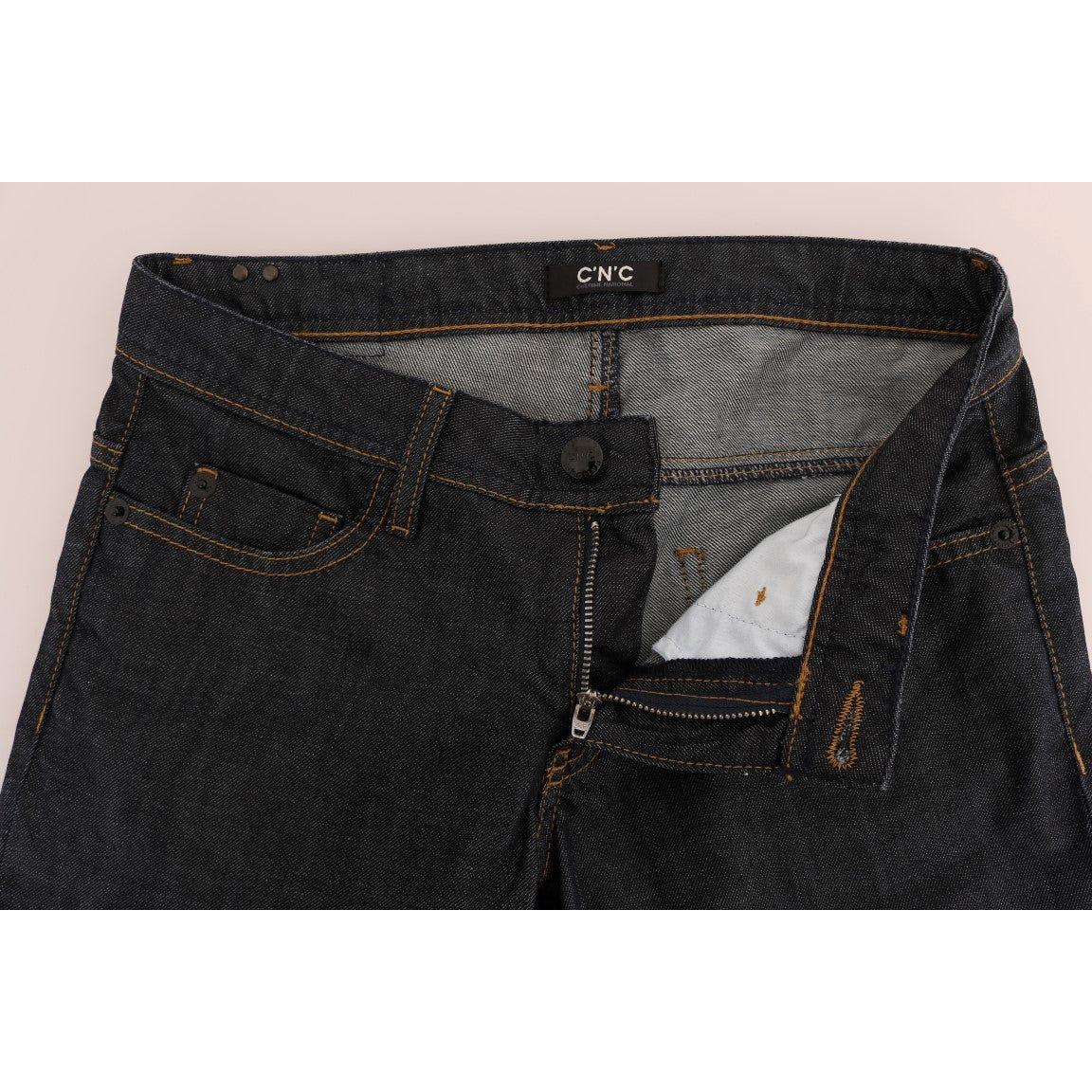 Costume National Dark Blue Cotton Classic Fit Jeans SIG30133-1