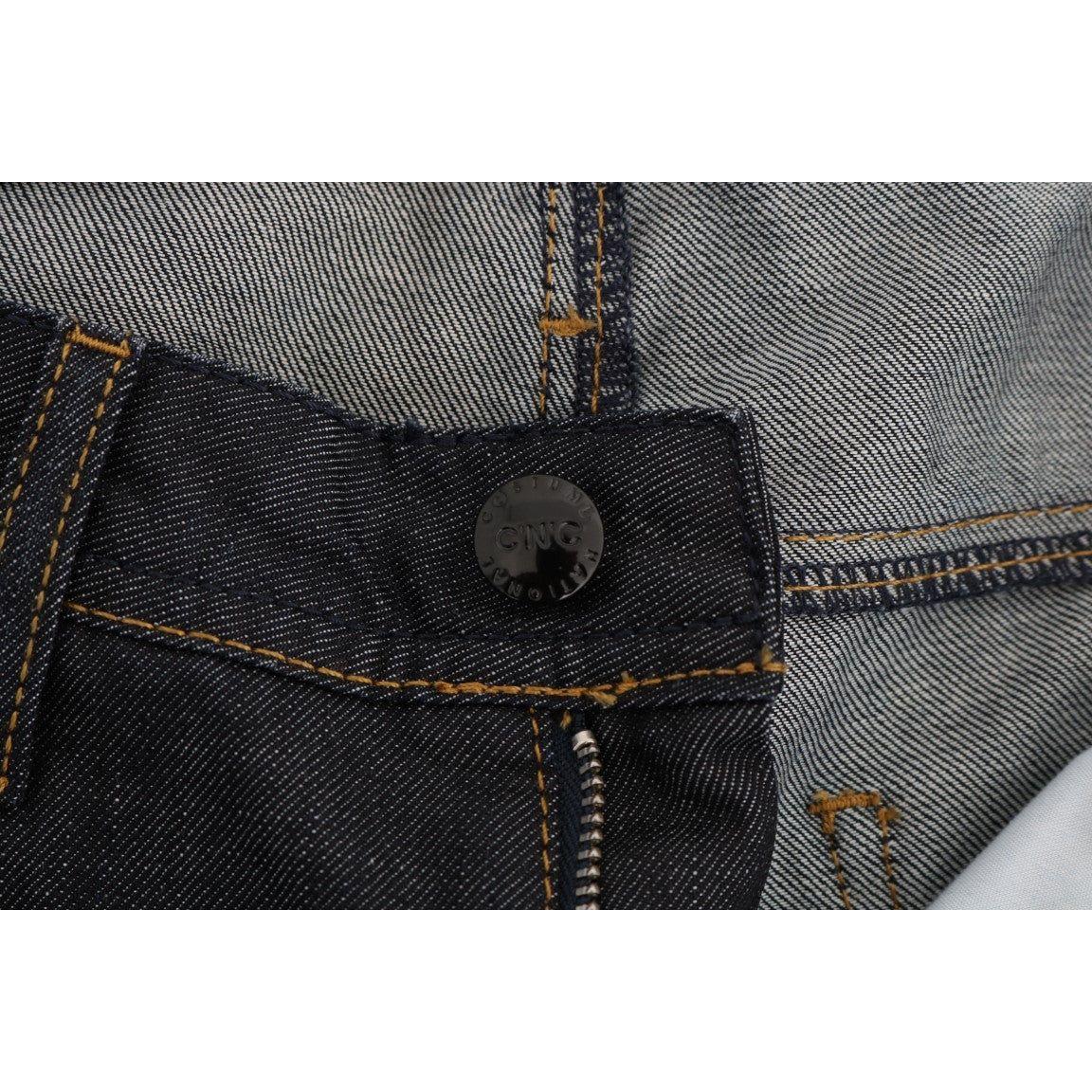 Costume National Dark Blue Cotton Classic Fit Jeans SIG30133-1