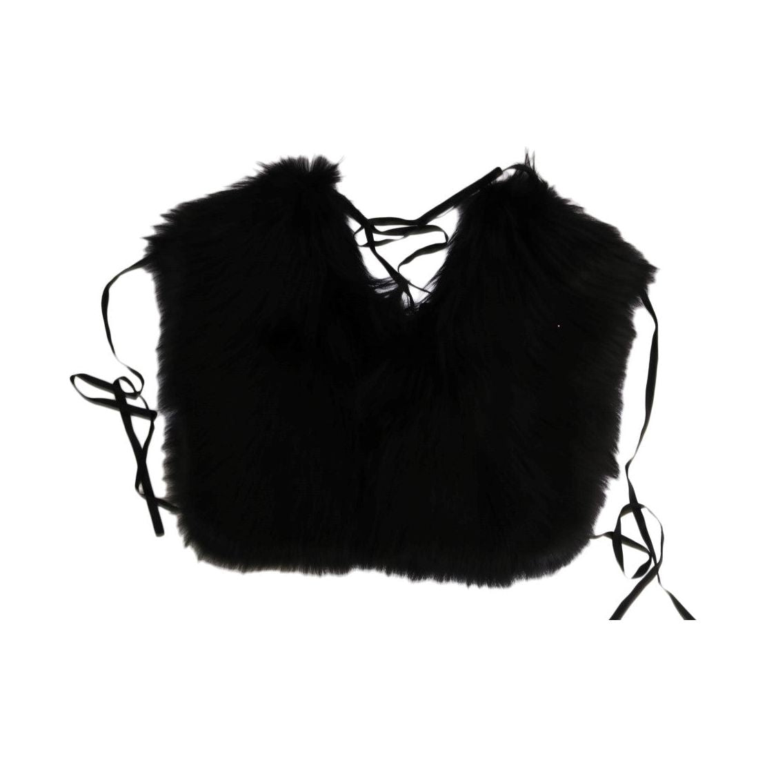 Dolce & Gabbana Black Silver Fox Fur Scarf Dolce & Gabbana
