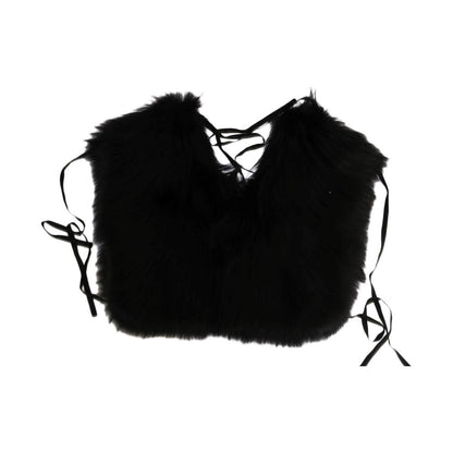 Dolce & Gabbana Black Silver Fox Fur Scarf Dolce & Gabbana
