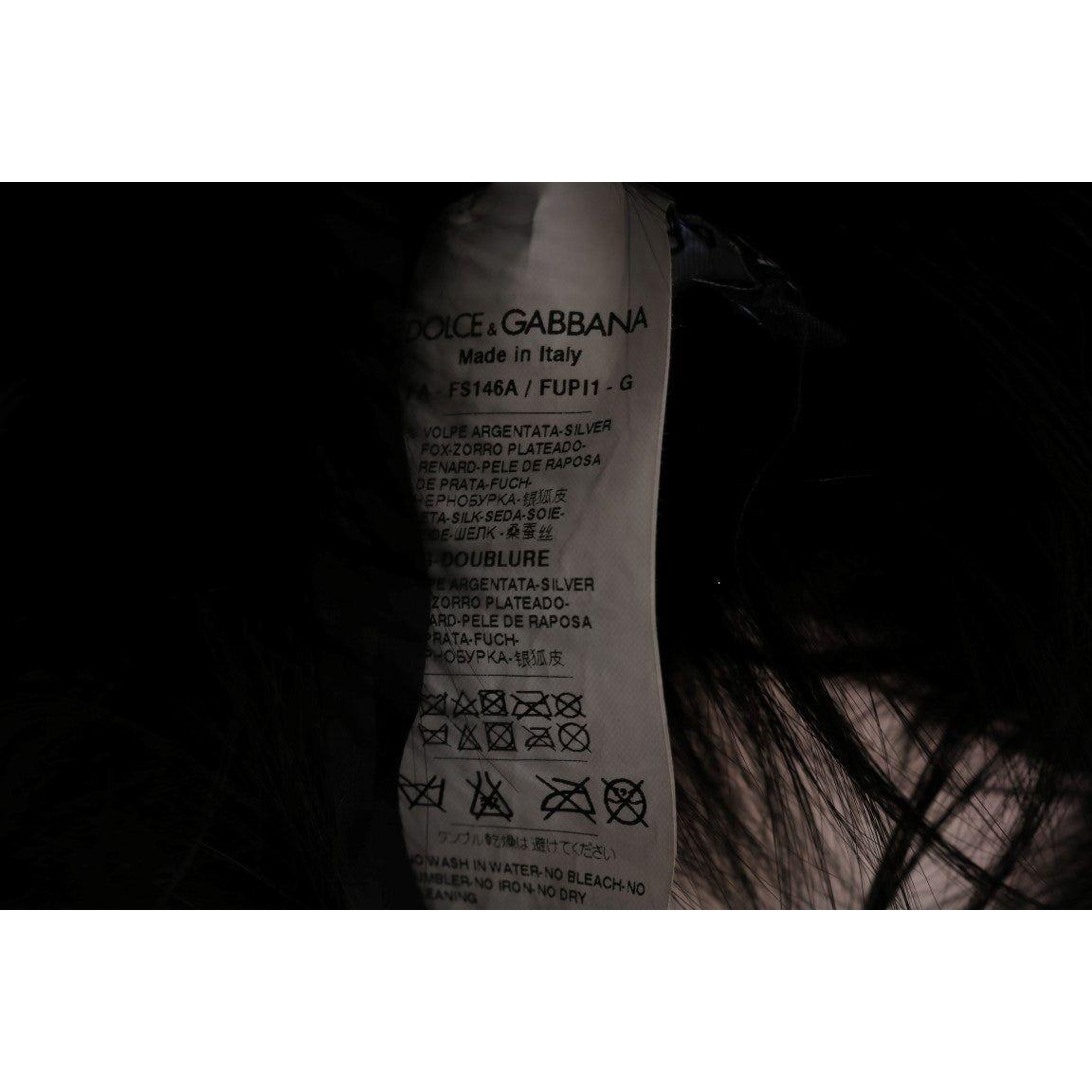 Dolce & Gabbana Black Silver Fox Fur Scarf Dolce & Gabbana