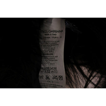 Dolce & Gabbana Black Silver Fox Fur Scarf Dolce & Gabbana