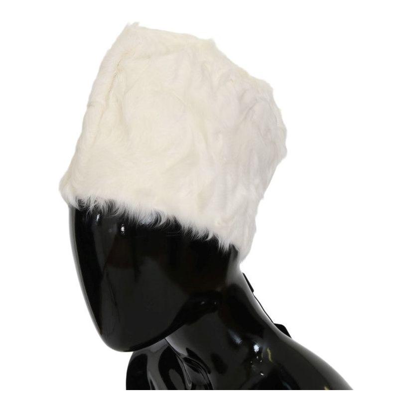 Dolce & Gabbana White Xiangao Lamb Fur Beanie