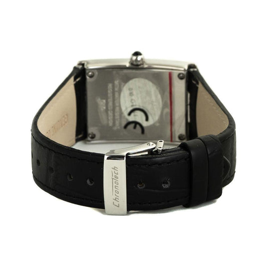 Chronotech Black Leather Watch CHCT7017L03SAC