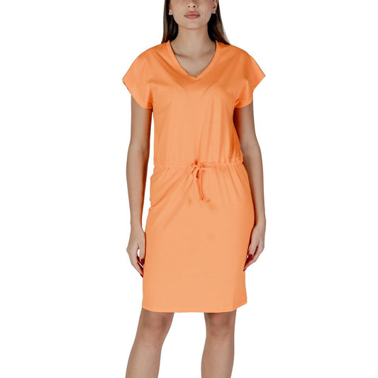 B.Young Orange Cotton Midi Dress