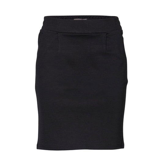 ICHI Black Polyester Mini Skirt ICHI