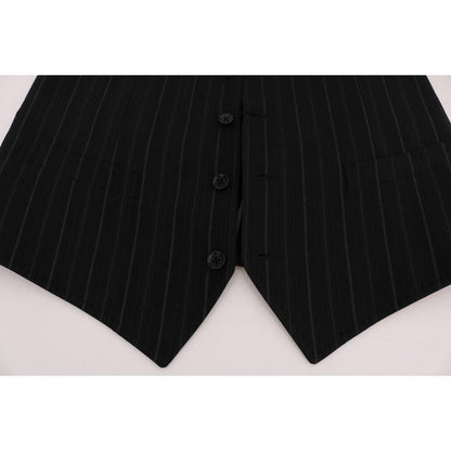Dolce & Gabbana Black STAFF Cotton Striped Vest Dolce & Gabbana