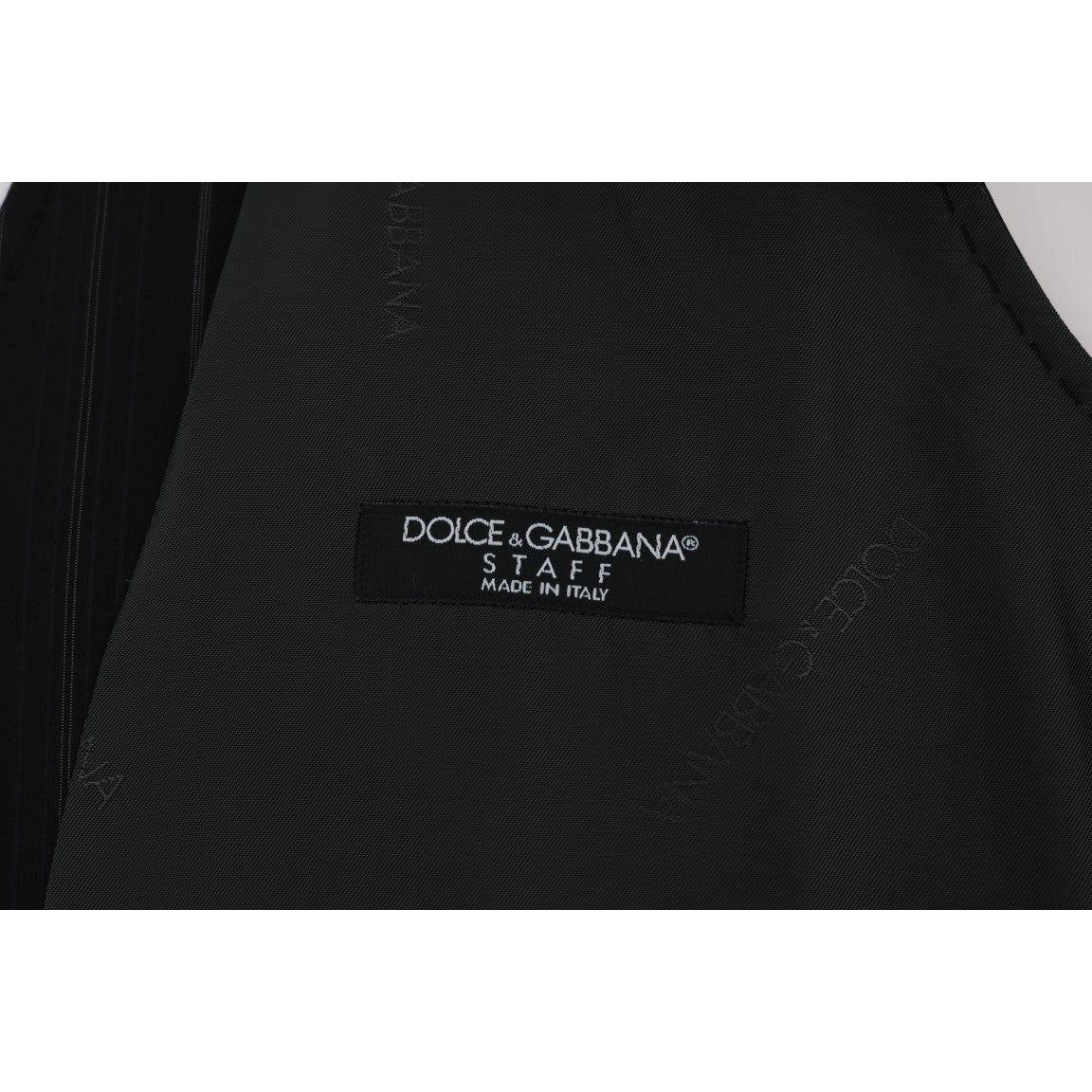 Dolce & Gabbana Black STAFF Cotton Striped Vest Dolce & Gabbana