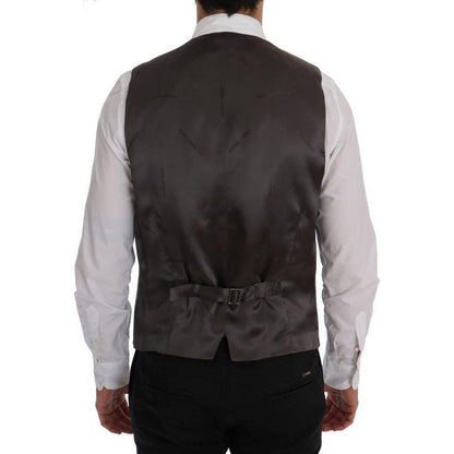 Dolce & Gabbana Gray STAFF Cotton Striped Vest Dolce & Gabbana