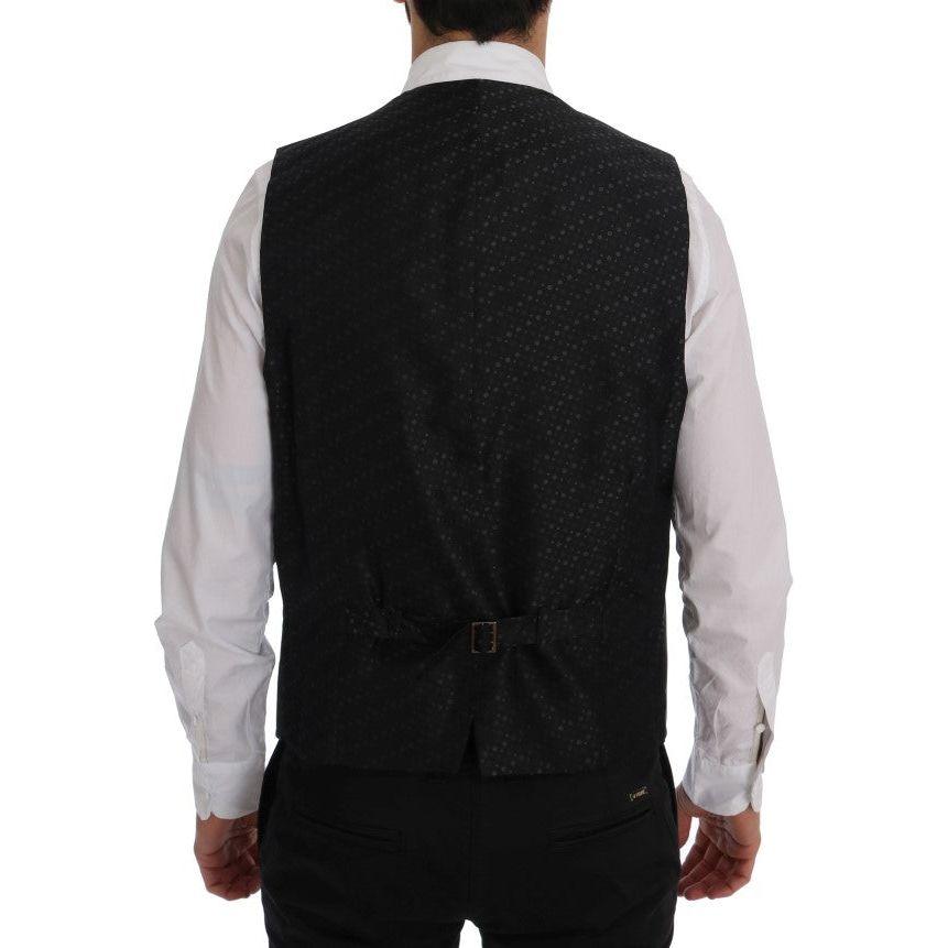 Dolce & Gabbana Gray STAFF Cotton Striped Vest Dolce & Gabbana
