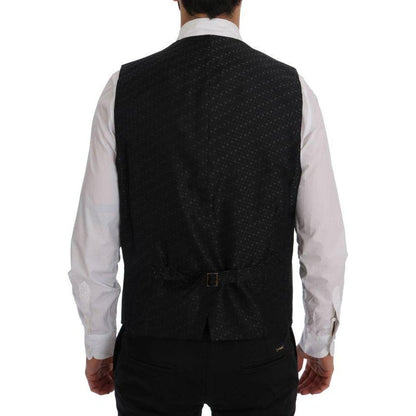 Dolce & Gabbana Gray STAFF Cotton Striped Vest Dolce & Gabbana