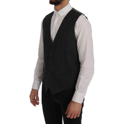 Dolce & Gabbana Gray STAFF Cotton Rayon Vest Dolce & Gabbana
