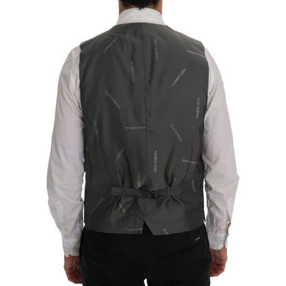 Dolce & Gabbana Gray STAFF Cotton Rayon Vest Dolce & Gabbana