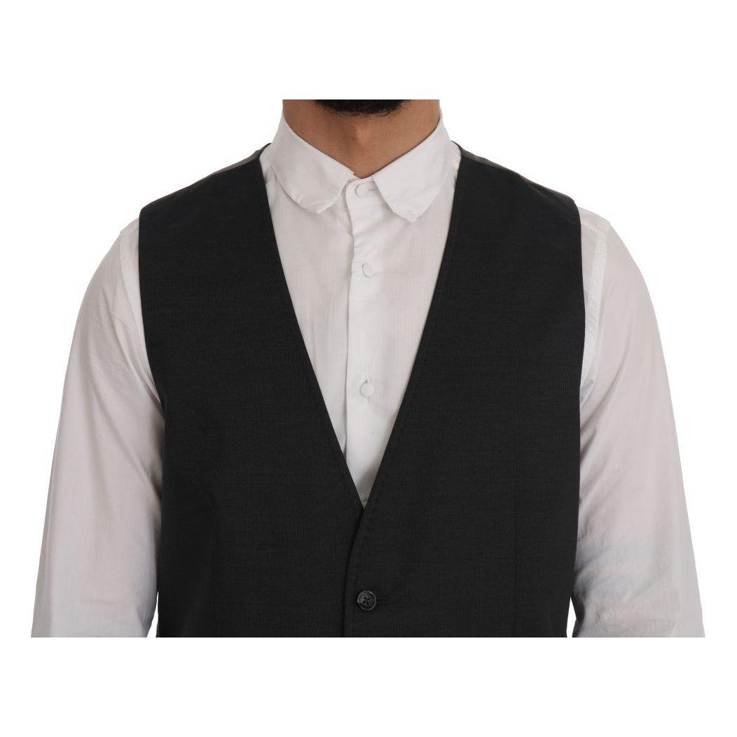 Dolce & Gabbana Gray STAFF Cotton Rayon Vest Dolce & Gabbana