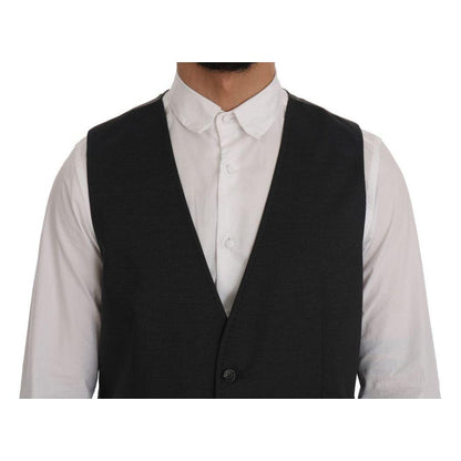 Dolce & Gabbana Gray STAFF Cotton Rayon Vest Dolce & Gabbana
