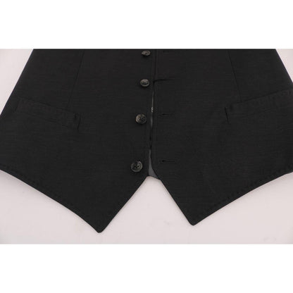Dolce & Gabbana Gray STAFF Cotton Rayon Vest Dolce & Gabbana