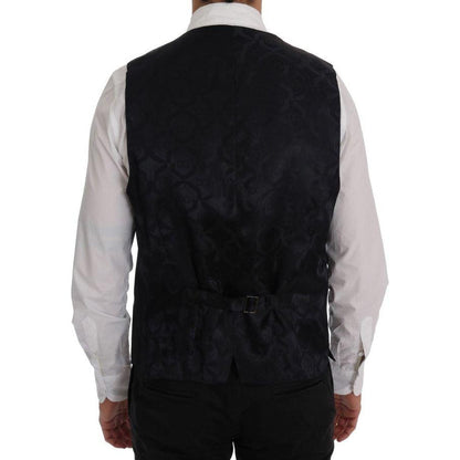 Dolce & Gabbana Gray Wool Stretch Vest Dolce & Gabbana