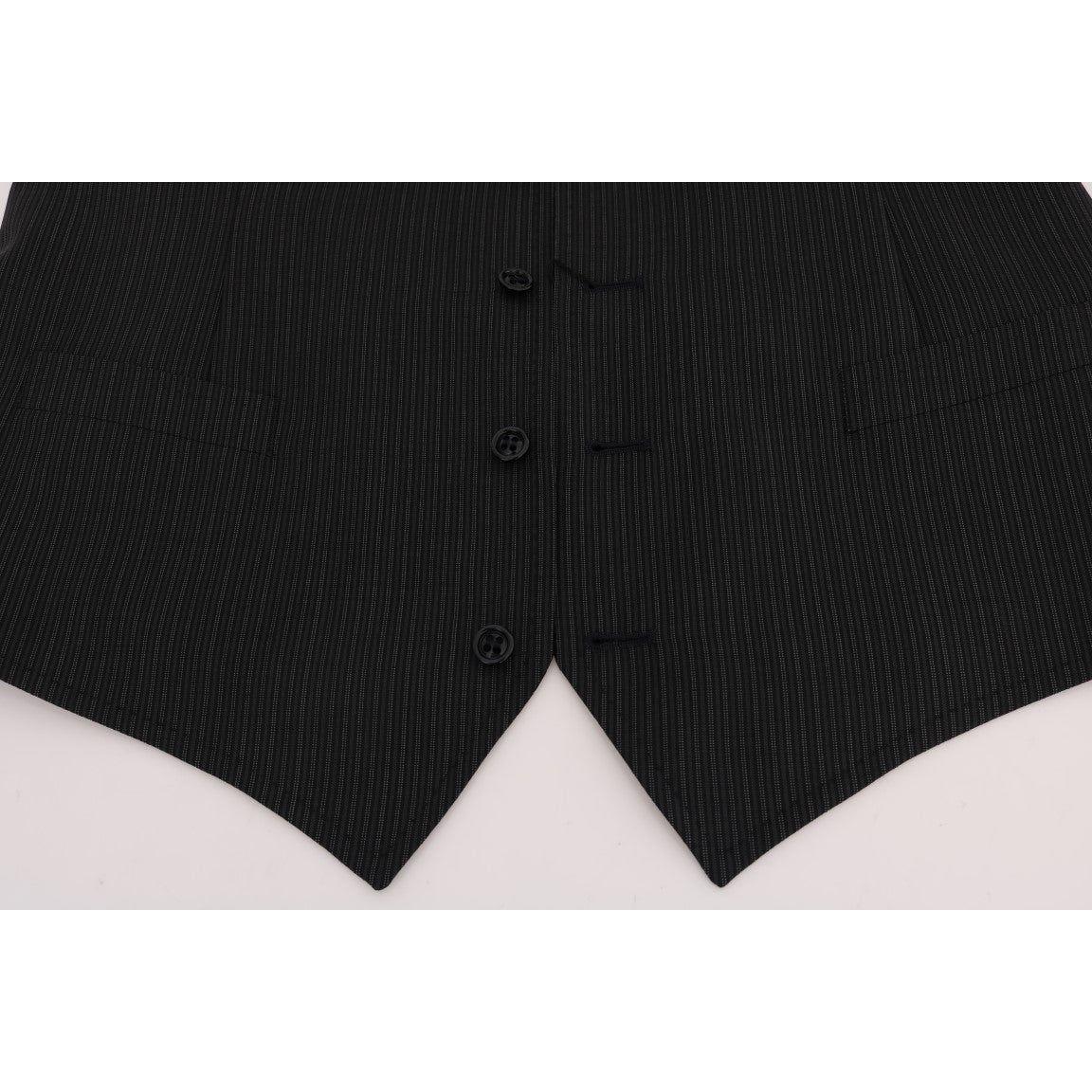 Dolce & Gabbana Gray Wool Stretch Vest Dolce & Gabbana