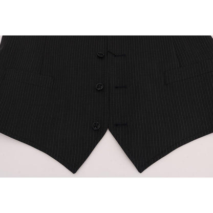 Dolce & Gabbana Gray Wool Stretch Vest Dolce & Gabbana