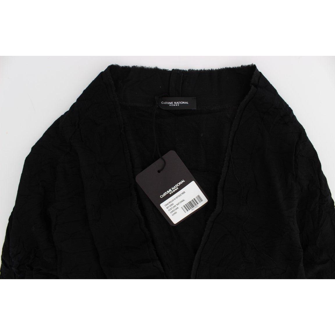 Costume National Black Fine Wool Button Cardigan Costume National