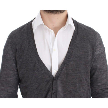 Costume National Gray Wool Button Cardigan Sweater Costume National