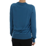 Dolce & Gabbana Blue Silk Love is Pullover Sweater TSH1749-1