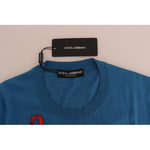 Dolce & Gabbana Blue Silk Love is Pullover Sweater TSH1749-1