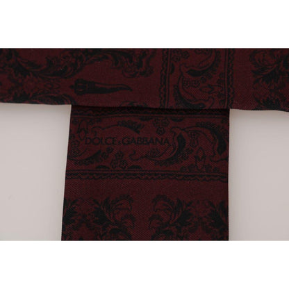 Dolce & Gabbana Bordeaux Silk Crown Chili Scarf Dolce & Gabbana